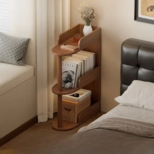 Gap Rack Home Desk Next To Mini Bookshelf Living Room Simple Ultra-narrow Storage Cabinet Solid Wood Floor Storage Rack