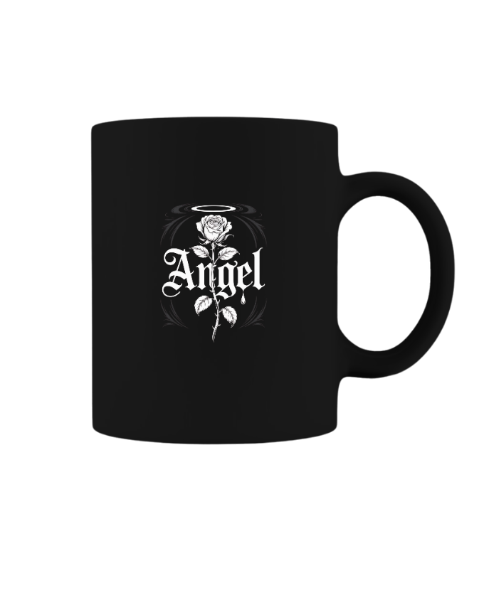 Angel Rose Floral Gothic Typography Design Mug