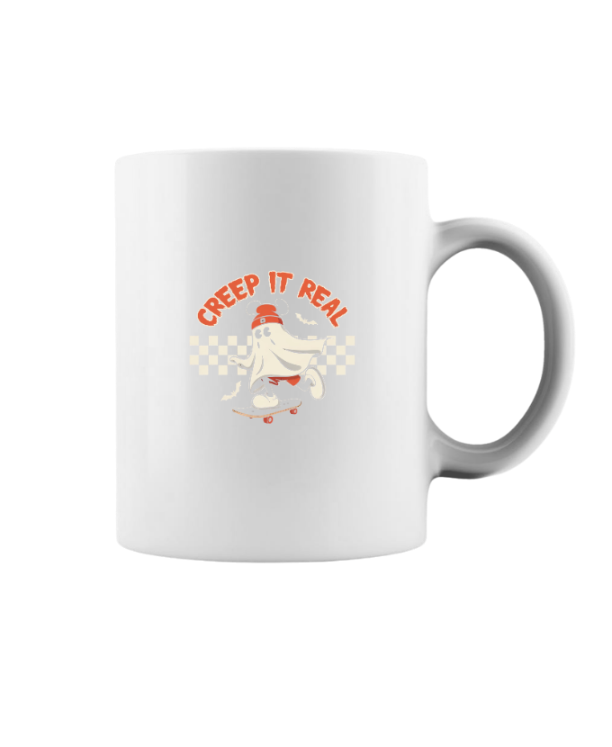 Creep It Real Funny Ghost Halloween Design Mug - Image 3