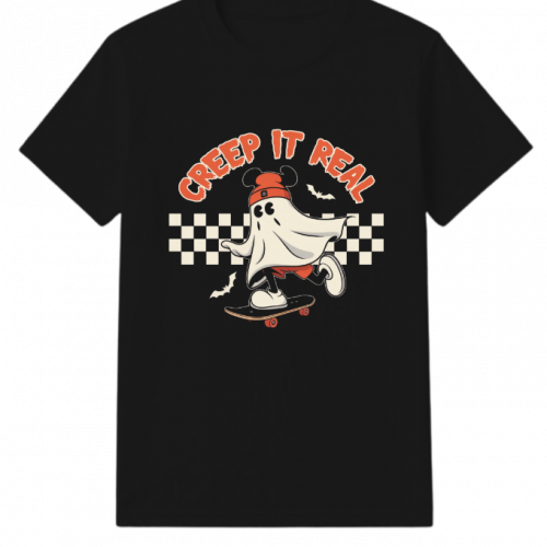 Creep It Real Funny Ghost Halloween Design T-Shirt