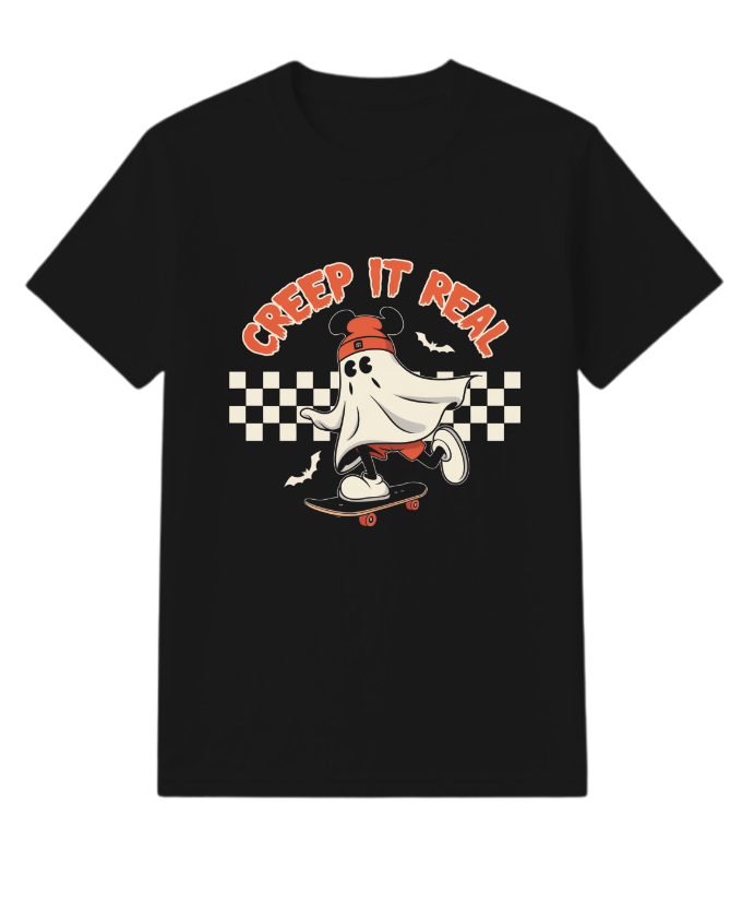 Creep It Real Funny Ghost Halloween Design T-Shirt