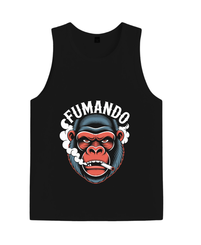 Fumando Gorilla Smoking Cigar Illustration Tank-Top - Image 3