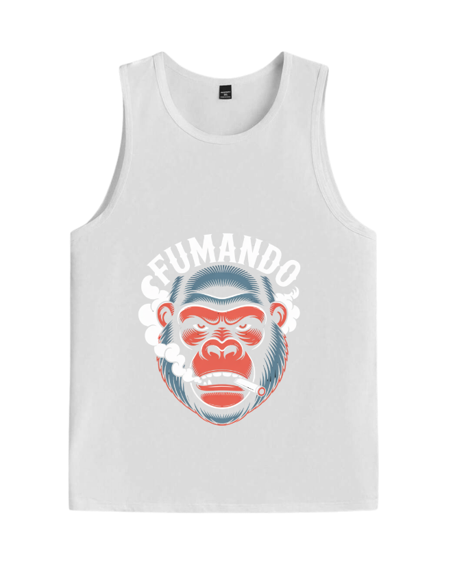 Fumando Gorilla Smoking Cigar Illustration Tank-Top