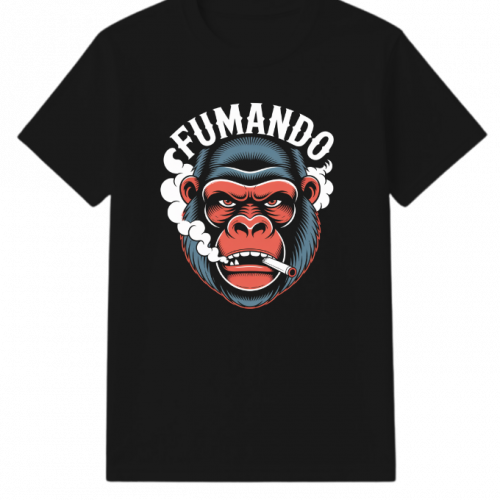 Fumando Gorilla Smoking Cigar Illustration T-Shirt