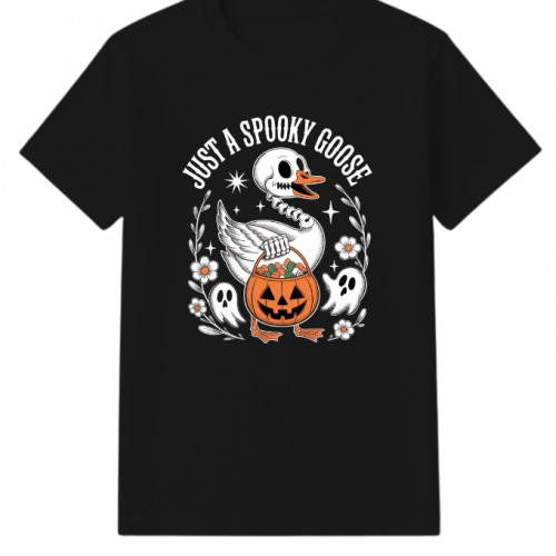 Just A Spooky Goose Halloween Pumpkin Design T-Shirt