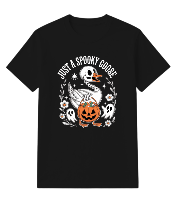 Just A Spooky Goose Halloween Pumpkin Design T-Shirt