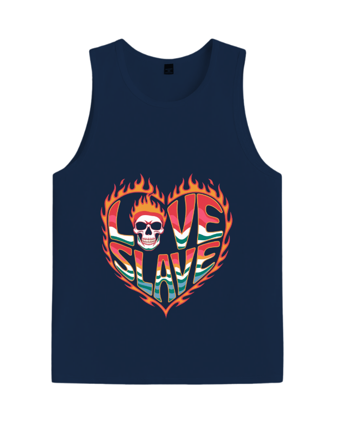 Love Slave Burning Heart Gothic Artwork Tank-Top - Image 4