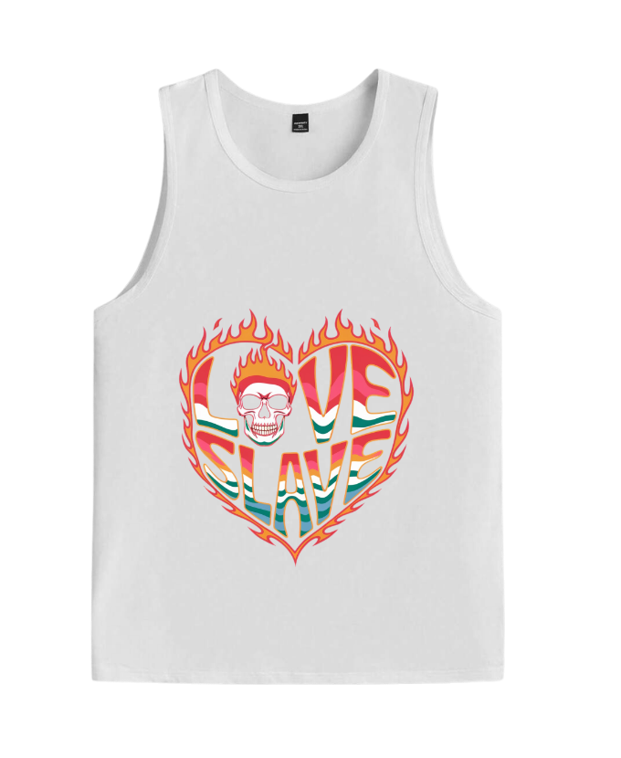 Love Slave Burning Heart Gothic Artwork Tank-Top