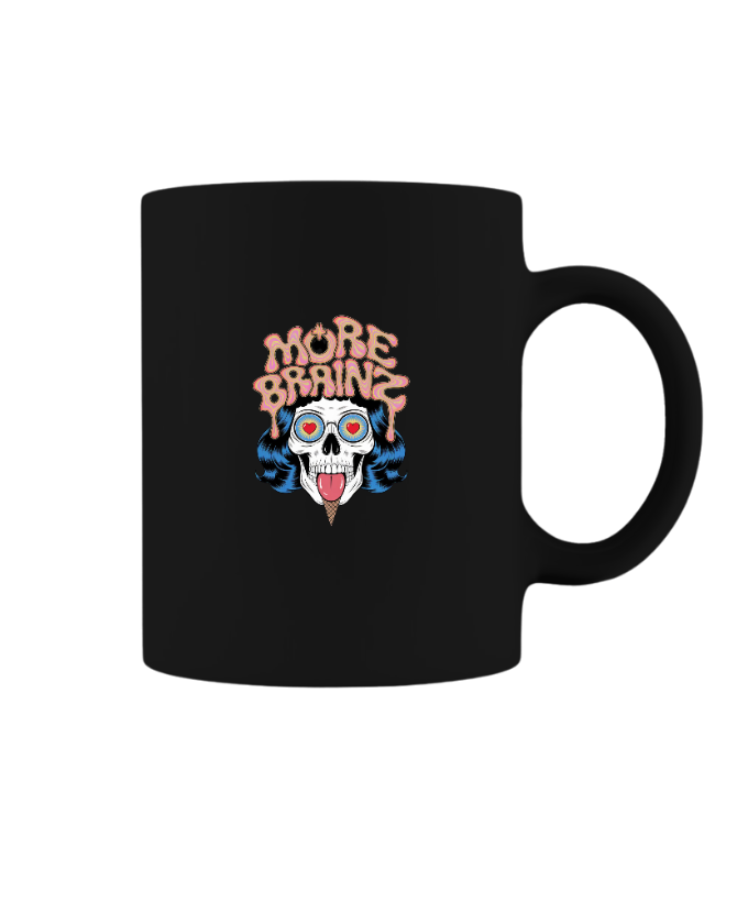More Brains Zombie Head Cartoon Graphic Mug