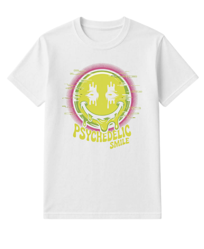 Psychedelic Smile Alien Trip Artwork T-Shirt - Image 3