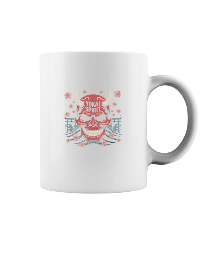 Yokai Spirit Red Demon Mask Japanese Style Mug - Image 3